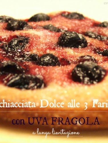 Schiacciata dolce alle tre farine con Uva Fragola